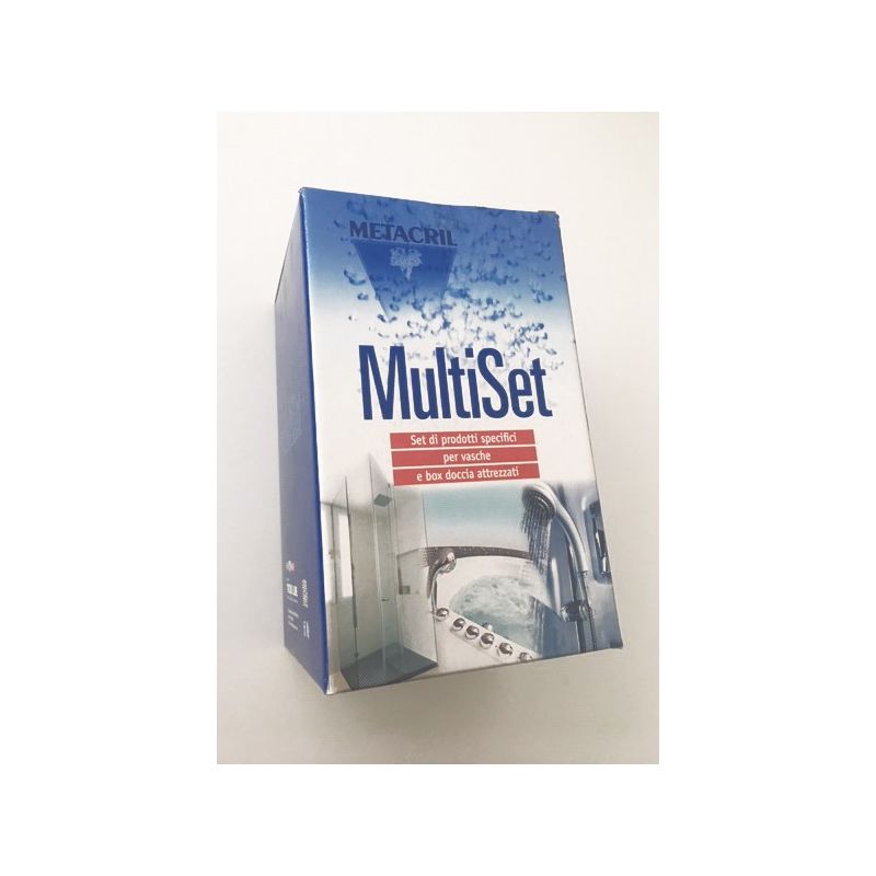 MultiSet con kit de productos específicos para la limpieza de bañeras y cabinas de ducha Metacril Tecno Line 02000001  0,5 litros