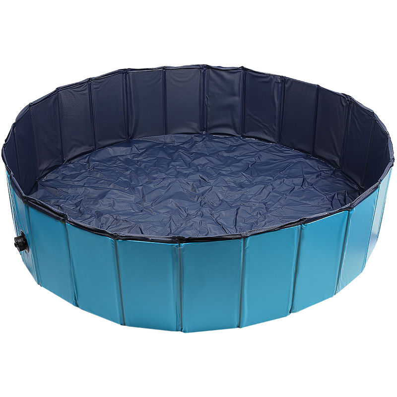 OOBEST® bañera para perros, piscina para perros piscina infantil para niños y perros, bañera para perros plegable 160x30 cm azul