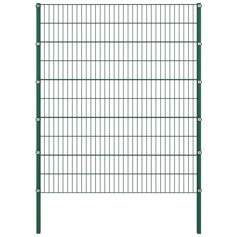 Panel de valla con postes hierro verde 1,7x2 m - VIDAXL