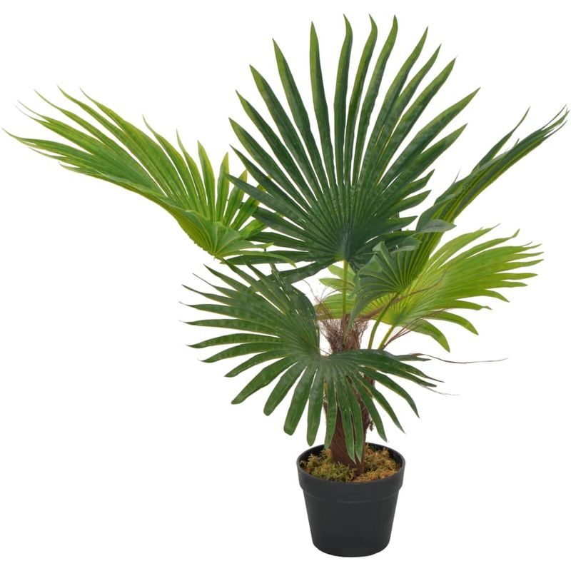 Planta artificial palmera con macetero 70 cm verde - Hommoo