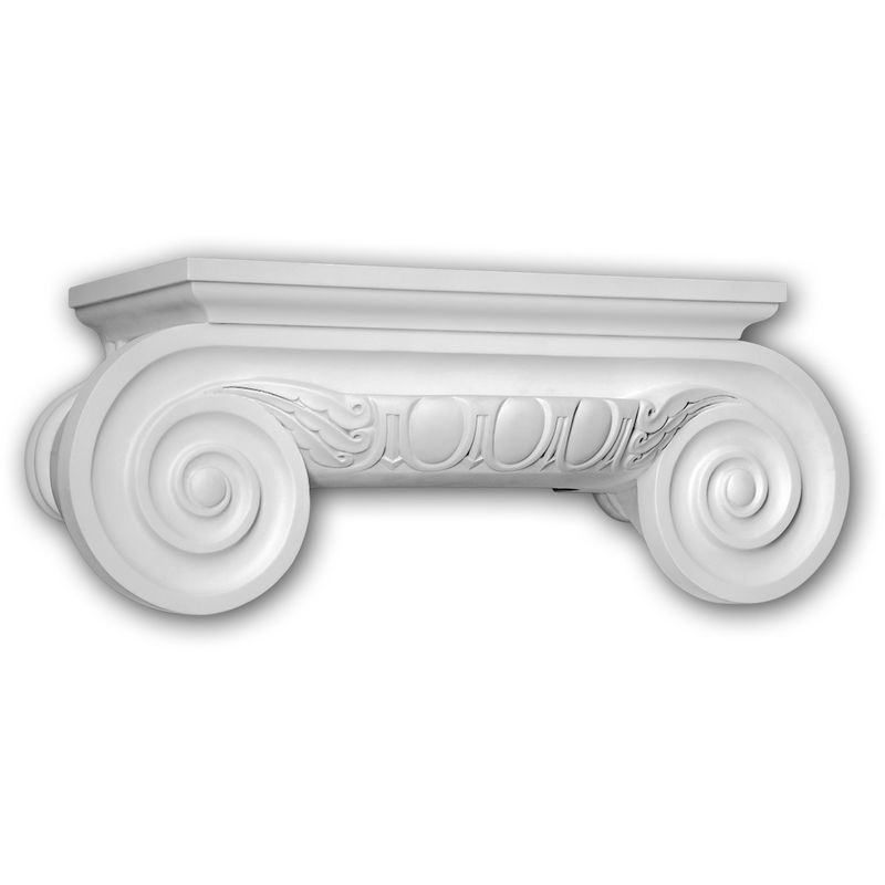 Profhome Decor - Capitel de media columna Profhome 415201 Moldura de fachada Columna Elemento de fachada estilo iónico blanco