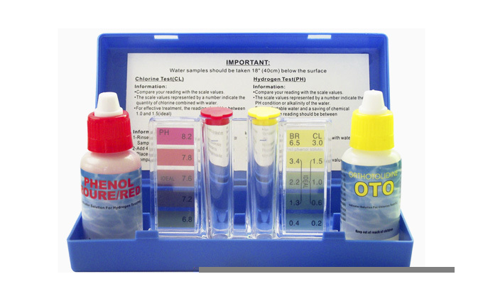 Tamar - Test Kit Cloro y pH, medidor del cloro y pH del agua de la piscina, Gotas.