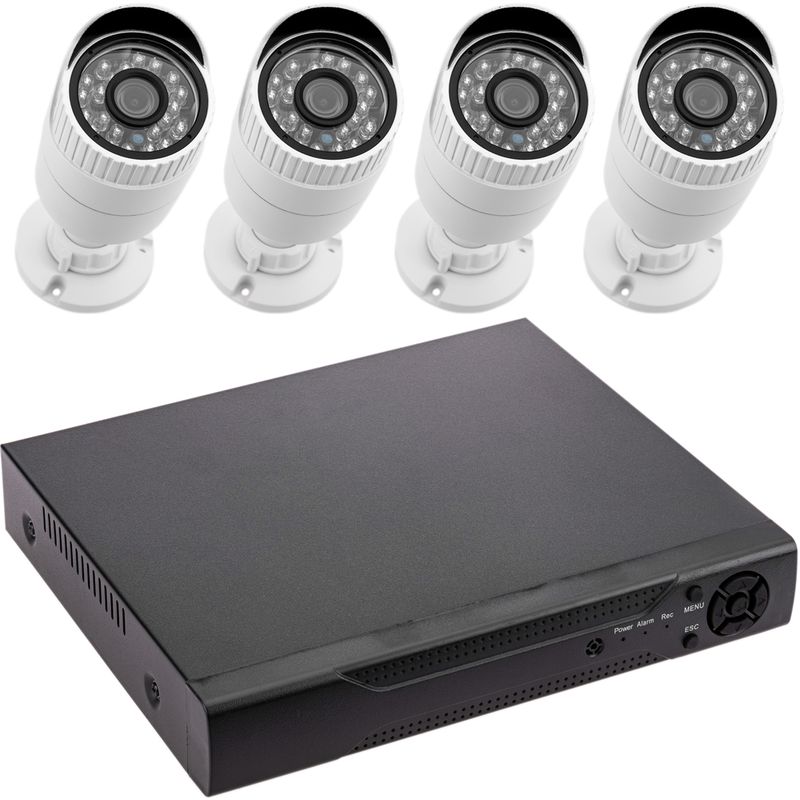 BeMatik - Kit de video vigilancia DVR con 4 cámaras peana compatible HDMI VGA IP