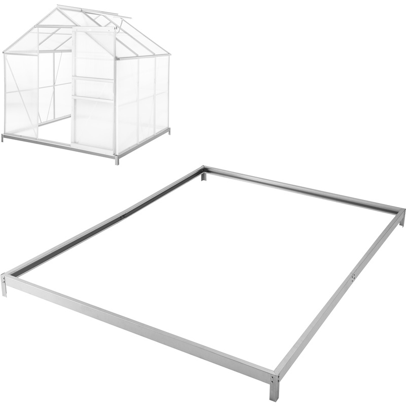 Cimientos para invernadero - base para invernadero de acero, esquinas con estacas para sujetar al suelo, base estable para anclaje al suelo - 190 x