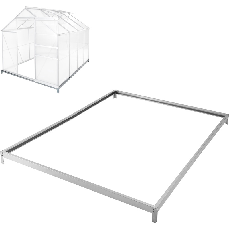 Cimientos para invernadero - base para invernadero de acero, esquinas con estacas para sujetar al suelo, base estable para anclaje al suelo - 250 x