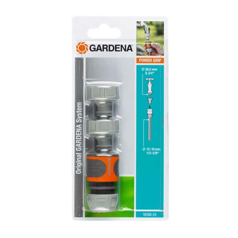 Gardena - Kit de riego para grifería exterior 13 mm 1/2' - 15 mm 1/2' - 1 grifería - 2 orificios para grifería 18286-
