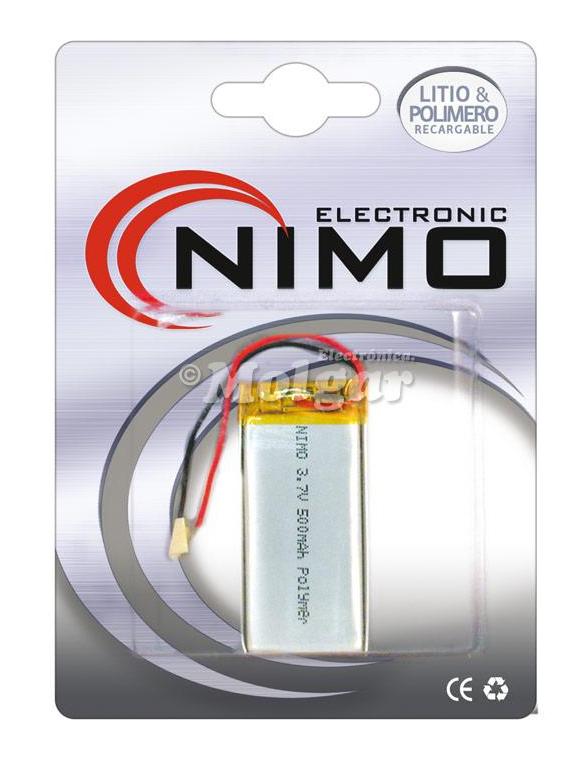 Nimo - Bateria Litio 3,7V 500mA Cto De Control Recargable