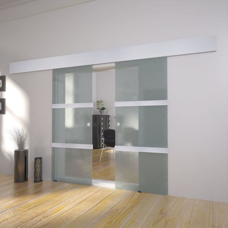Vidaxl - Puerta corredera doble de vidrio - Transparente