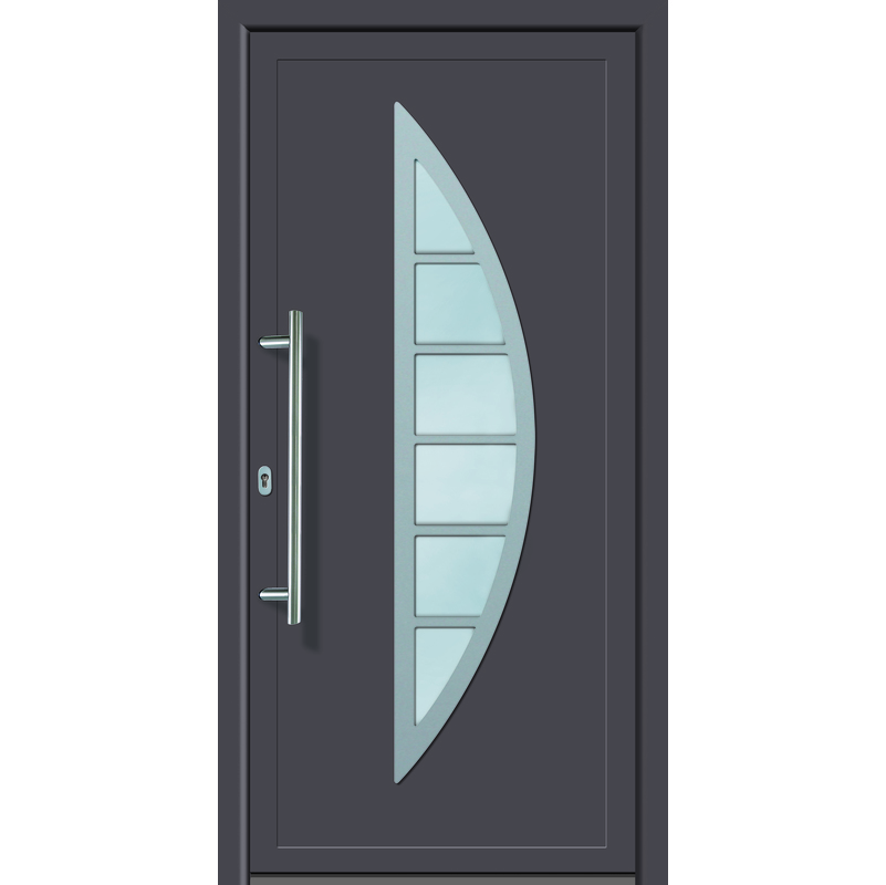 Puertas de casa aluminio modelo 428A dentro: blanco, fuera: titanio ancho: 88cm, altura: 200cm DIN derecha - MEETH