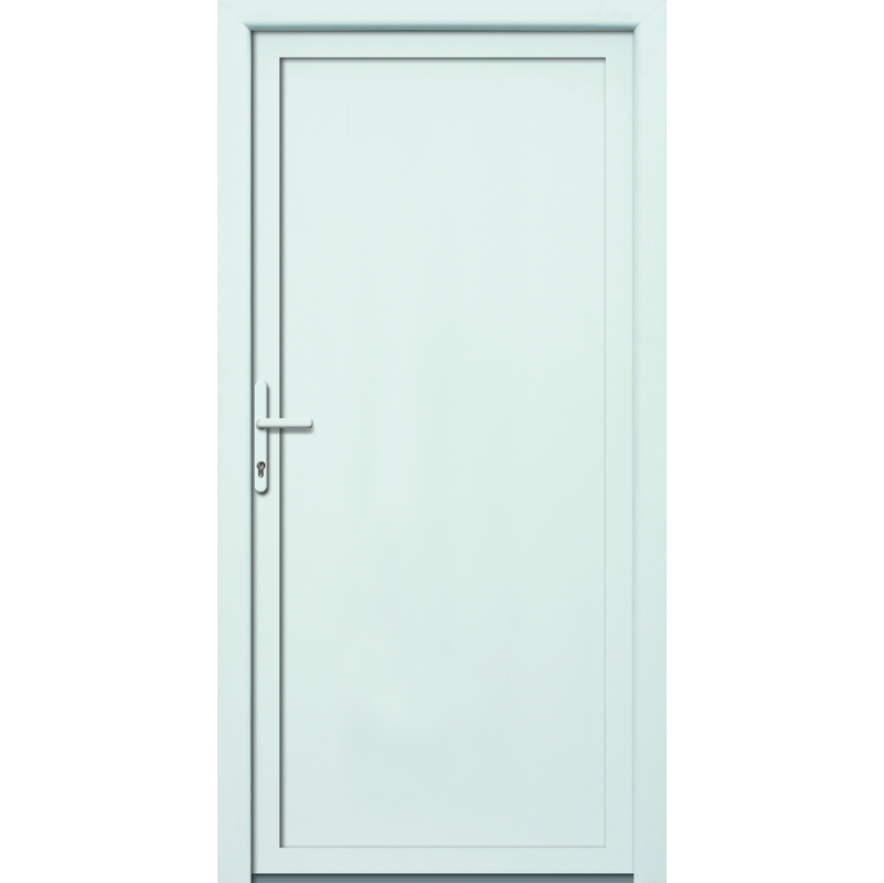 Puertas de casa aluminio/plástico modelo 401 dentro: blanco, fuera: titanio ancho: 88cm, altura: 208cm DIN derecha - MEETH
