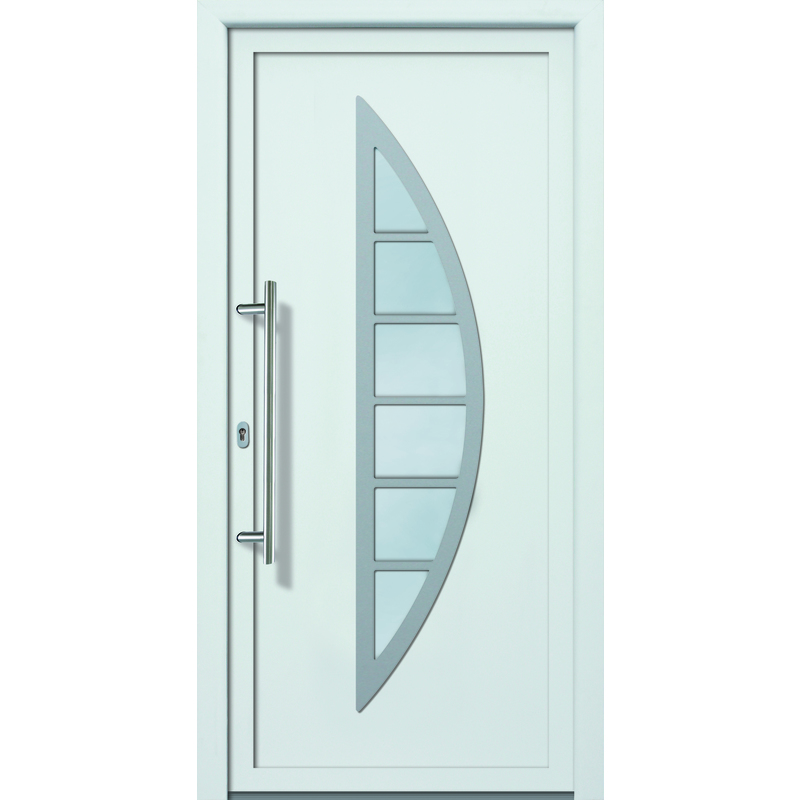 Puertas de casa aluminio/plástico modelo 428 dentro: blanco, fuera: titanio ancho: 108cm, altura: 200cm DIN izquierda - MEETH