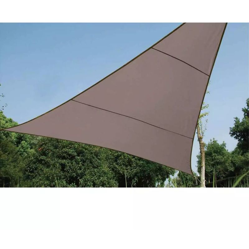 Toldo de vela triangular 3,6 m gris topo GSS3360TA - Gris Topo - Perel