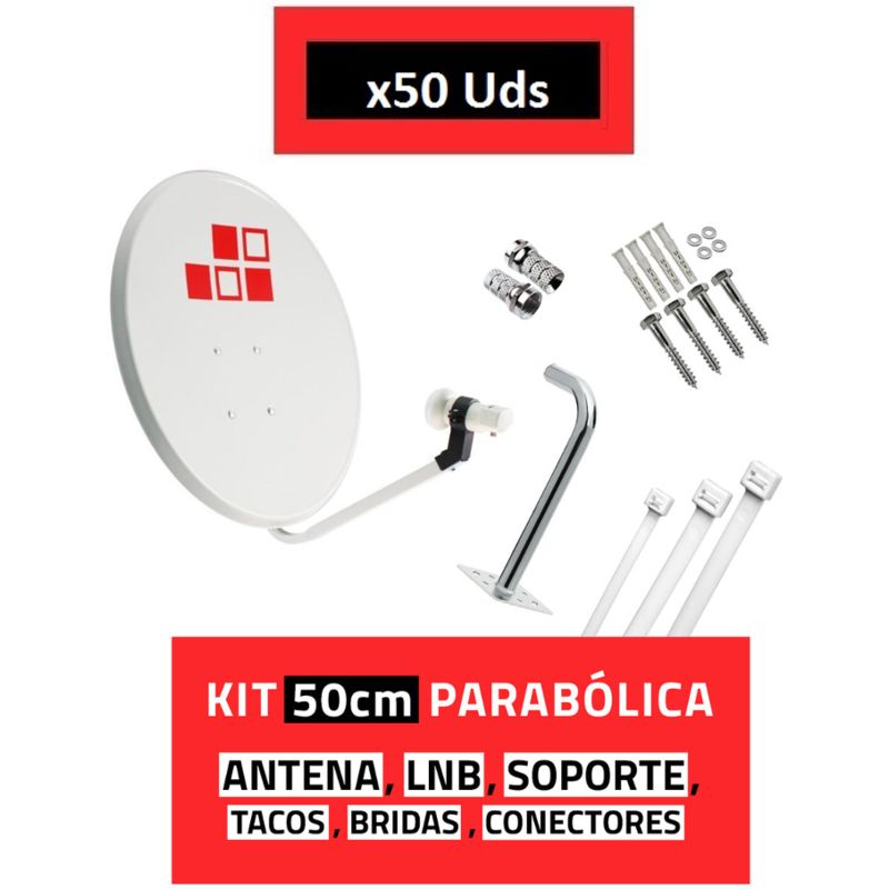 50U Kit Parabólica 50cm + LNB + Soporte