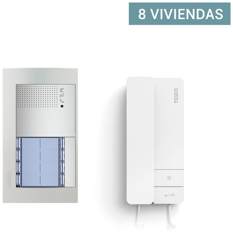 Tegui - Audio-Portero para 8 viviendas 2 hilos Sfera New Distel