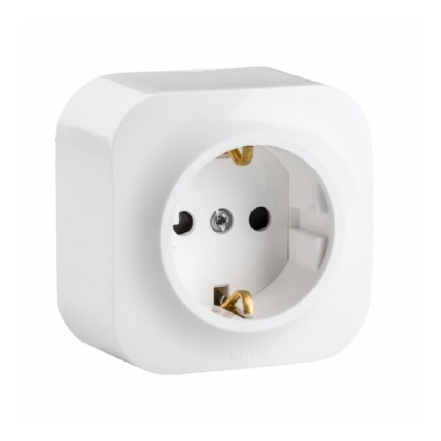 Base enchufe elec emp schuko tt monobloc abs bl legrand