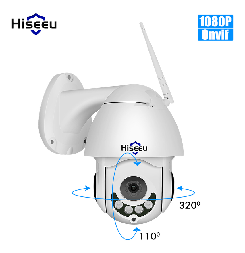 Camaras de vigilancia de seguridad Full HD 1080P impermeable al aire libre PTZ inalambrica zoom optico de 5x cupula con vision nocturna - ASUPERMALL