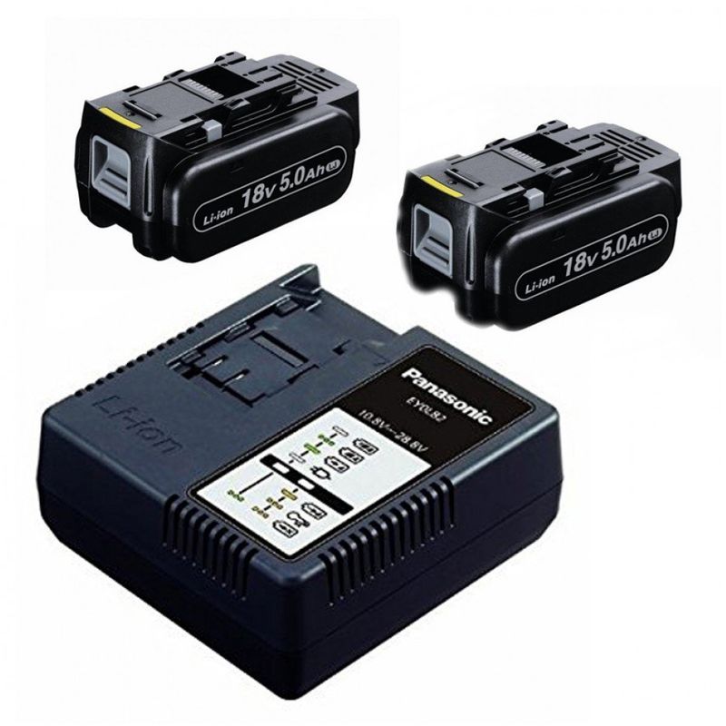 EYC954B 18V Litio-Ion Juego de baterías (2x 5.0Ah) + cargador - Panasonic