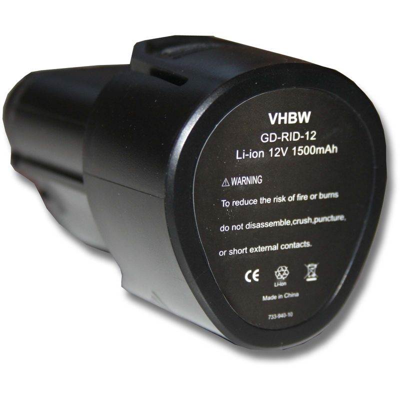 vhbw Batería compatible con Trotec micro CA-350, CA-350X cámara de inspección digital (1500mAh Li-Ion 12V)