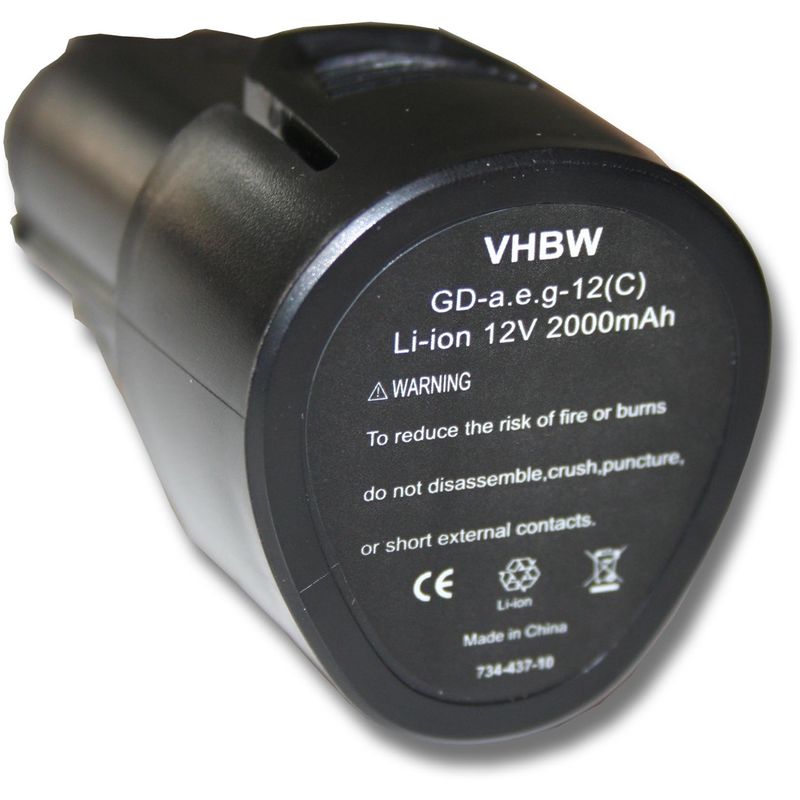 vhbw Batería compatible con Trotec micro CA-350, CA-350X cámara de inspección digital (2000mAh Li-Ion 12V)