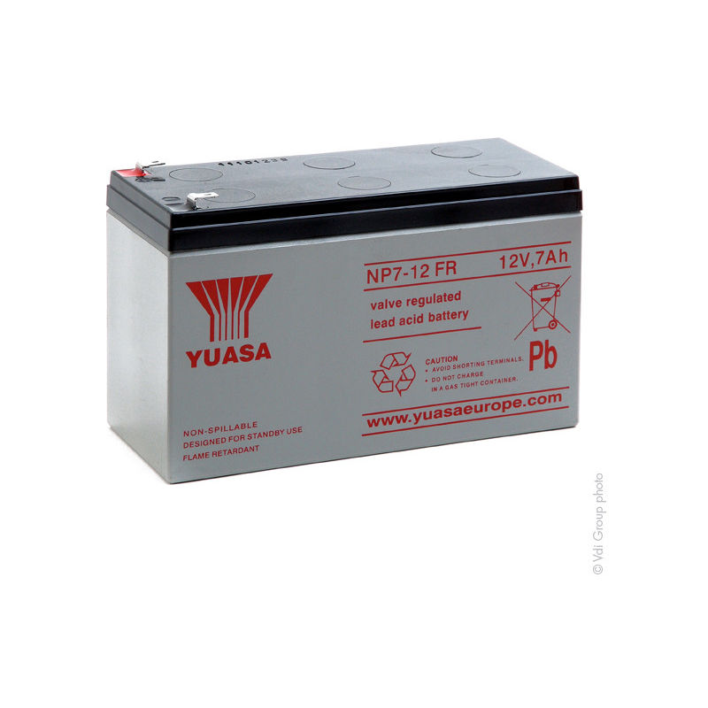 Yuasa - Batería plomo AGM YUASA NP7-12FR 12V 7Ah F4.8