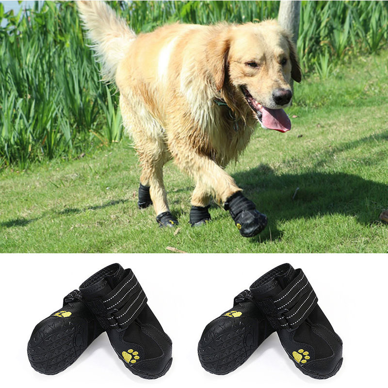Botas de zapatos para perros, zapatos impermeables, 4 piezas,4#