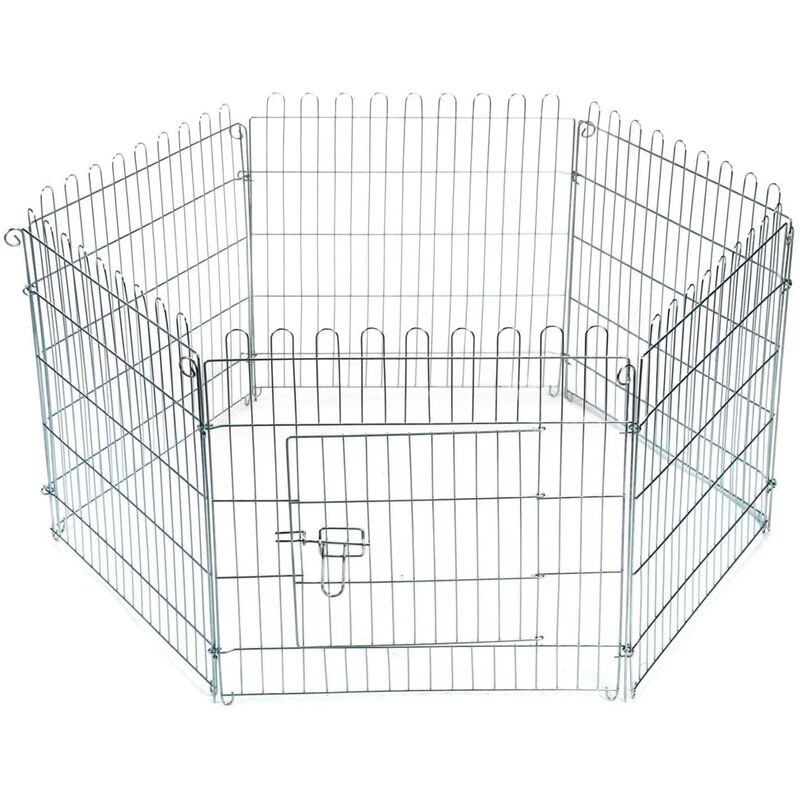Jaula de jardín para conejos metal 60x60 cm - Plateado - Beeztees