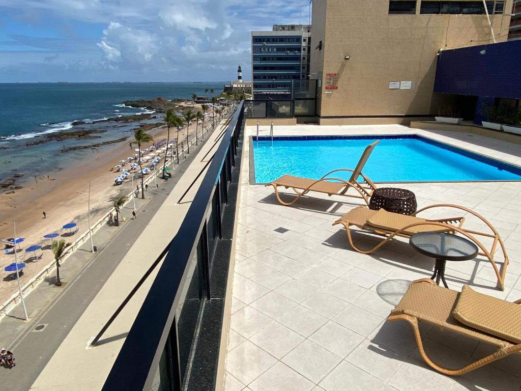 Apartamento Apartamento aconchegante Flat frente mar Praia Farol da Barra