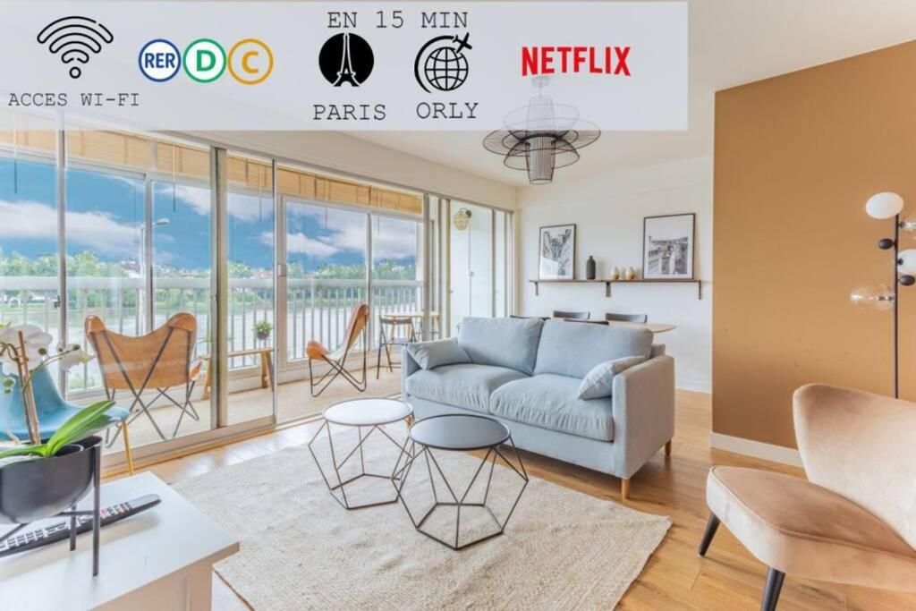 Apartamento Appart'Hôtel Luminous Vue Seine Paris 15min