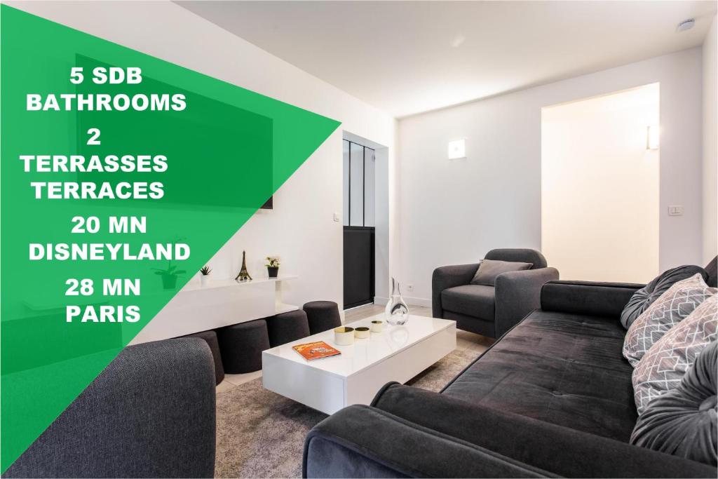Apartamento D&E - PARIS-DISNEY - HOLIDAYS APARTMENT - APPARTEMENT DE VACANCES - 5 CHAMBRES- 5 SDB - 5 BEDROOMS - 5 BATHROOMS - Netflix